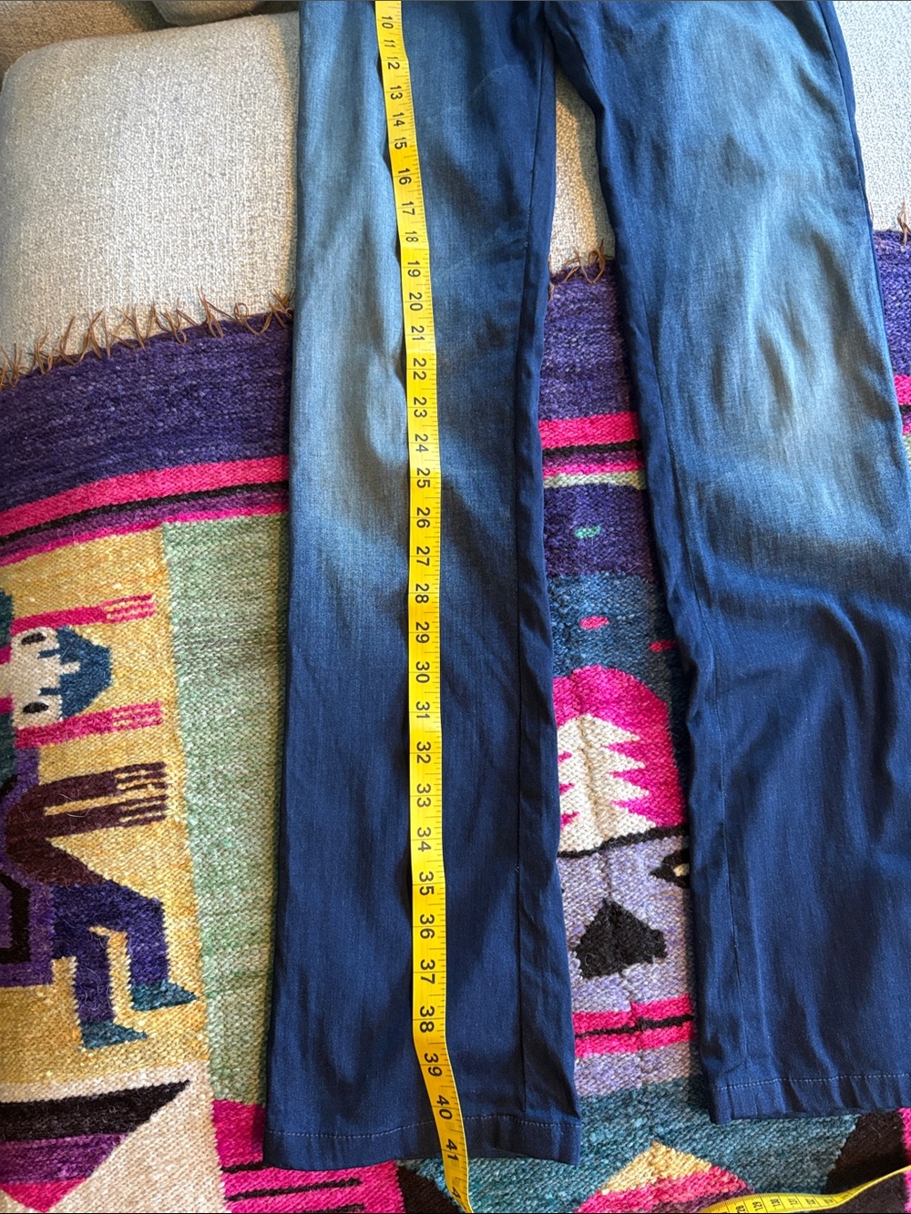 MOTHER The Daydreamer Boot Cut Jeans Night Spice Blue Whiskered Size 29 - Picture 12 of 14